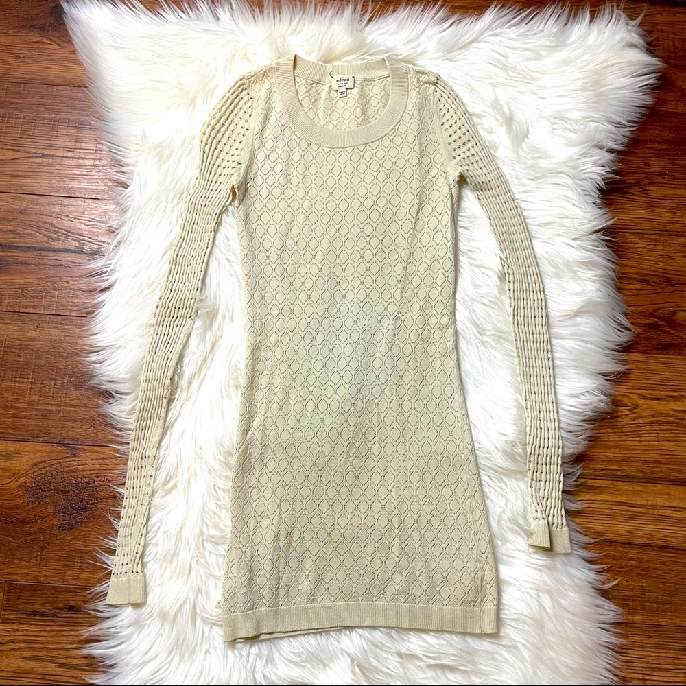 Wilfred Italian Yarn Women’s Ivory Sculpt Knit Stretch Long Sleeve Size XXS EUC
